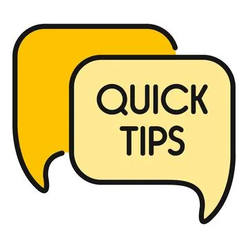 Quick tips message in overlapping speech bubbles Stock Illustration