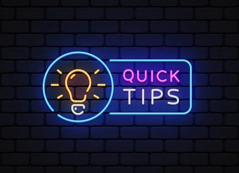 Quick tips Neon for concept design. Illustration design. Vector line Stock Illustration