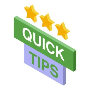 Quick tips sign getting five star feedback rating Stock Illustration