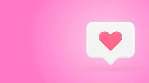 Like quick tips social network evaluation love heart speech bubble 3d icon .. Stock Illustration