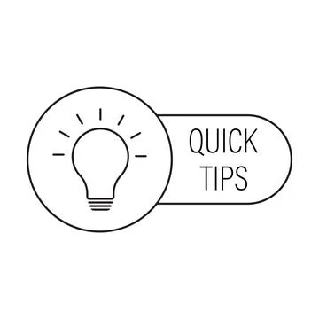 Quick tips speech bubble with bulb icon vector  interesting facts concept for Stock Illustration