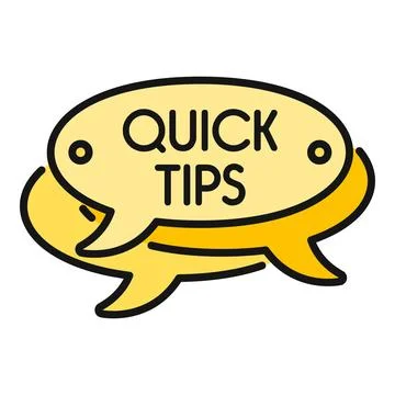 Quick tips speech bubble icon for advice Stock Illustration