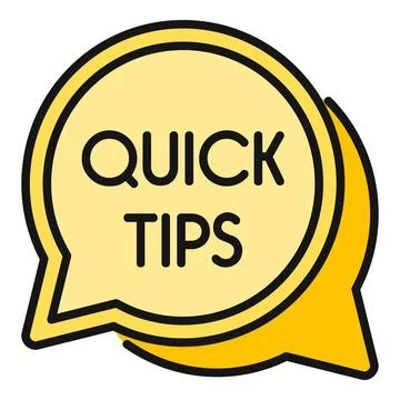 Quick tips speech bubble icon offering advice Stock Illustration