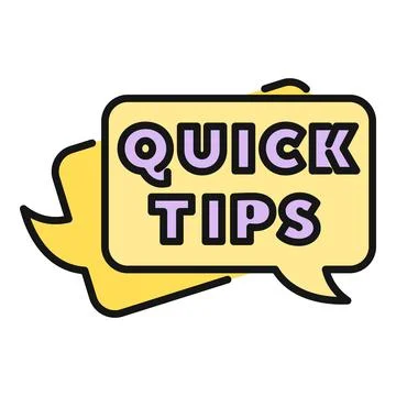 Quick tips speech bubble icon for advice Stock Illustration