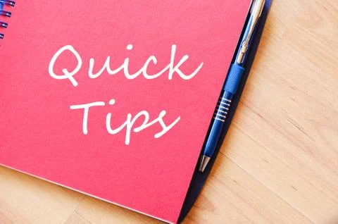 Quick tips text concept note Stock Photos