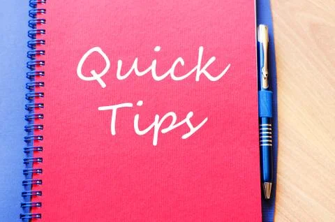 Quick tips text concept note Stock Photos