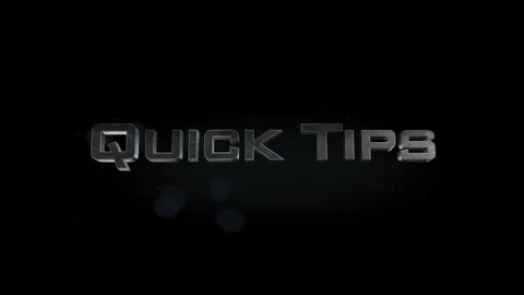 Quick Tips title 3D metal text on black alpha channel background Stock Footage 301265129