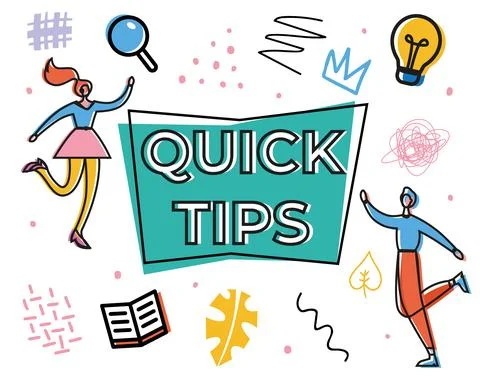 Quick tips vector illustration concept, man and woman give advice, useble for Stock Illustration