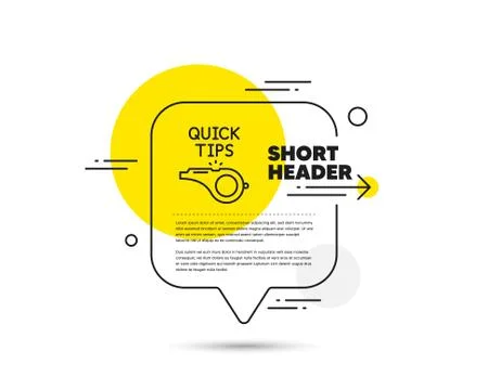 Quick tips whistle line icon. Helpful tricks sign. Vector Stock Illustration