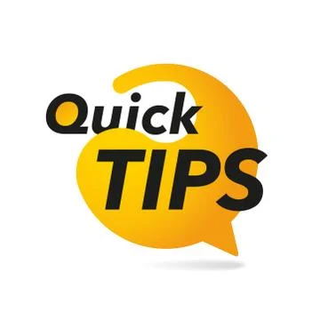 Quick Tips yellow speech bubble Stock Illustration