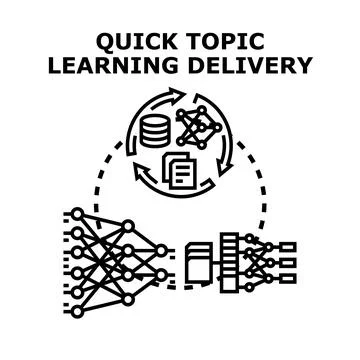 Quick topic learning delivery data processing concept Stock Illustration
