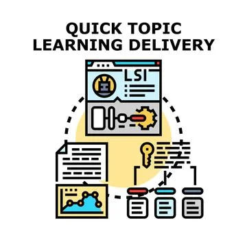 Quick topic learning delivery process concept Stock Illustration