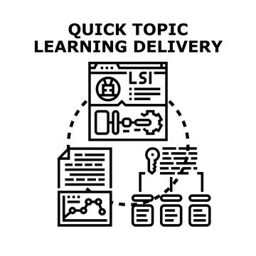 Quick topic learning delivery process concept Stock Illustration