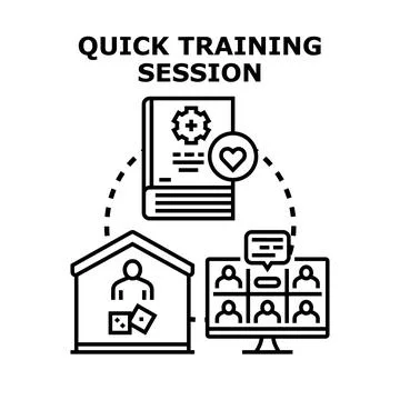 Quick training session remote online education concept Ilustração Stock