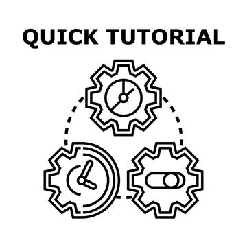 Quick tutorial illustrating process management and productivity Illustrazione stock