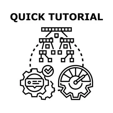 Quick tutorial vector concept illustrating fast learning Stock Illustration