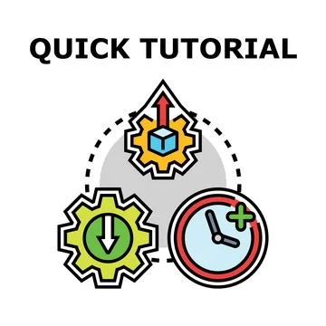 Quick tutorial vector concept illustrating digital learning process Stock Illustration