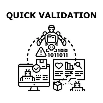 Quick validation data security and digital protection 스톡 일러스트