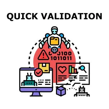 Quick validation data security and digital protection Stock Illustration