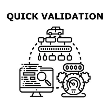 Quick validation process assessing product development lifecycle Stock Illustration