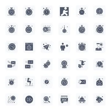 Quick Vector Icon Toolkit featuring 36 PIXEL Perfect High Resolution Filled.. Stock Illustration