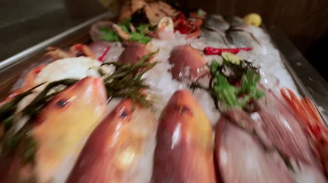 A quick view of the fish market Stock Footage 43015407
