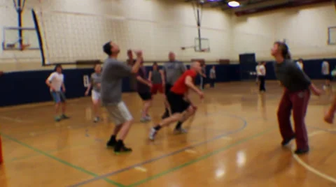 Quick Volley Ending with a Spike Stock Footage 36593923