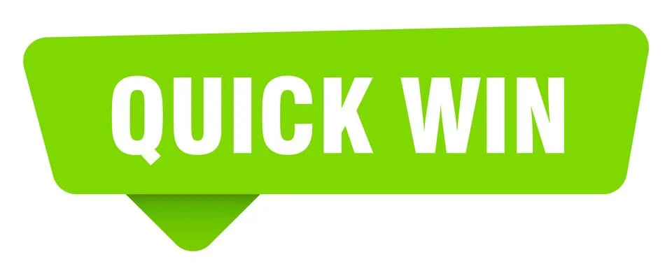 Quick win green sign isolated on transpatent background. quick win sticker Stock Illustration