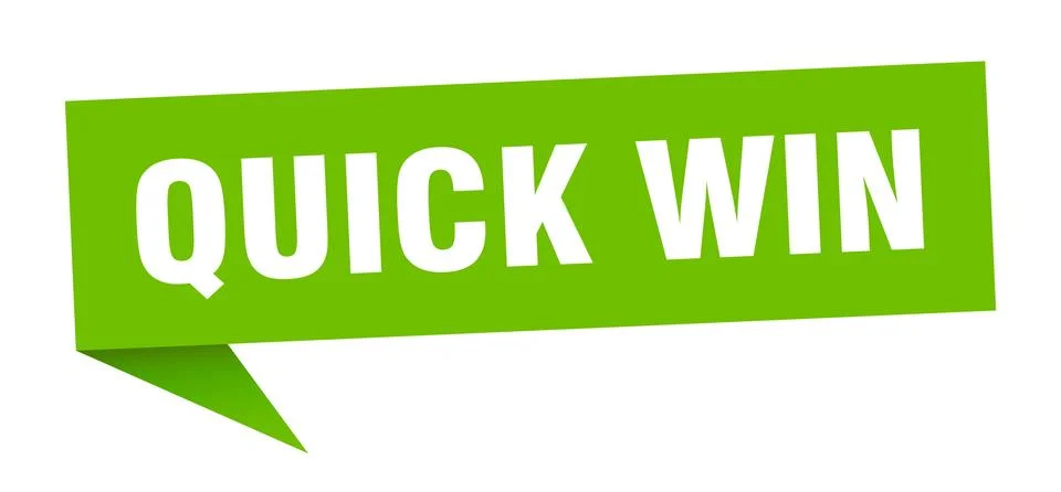 Quick win speech bubble. quick win ribbon sign. quick win banner Illustrazione stock