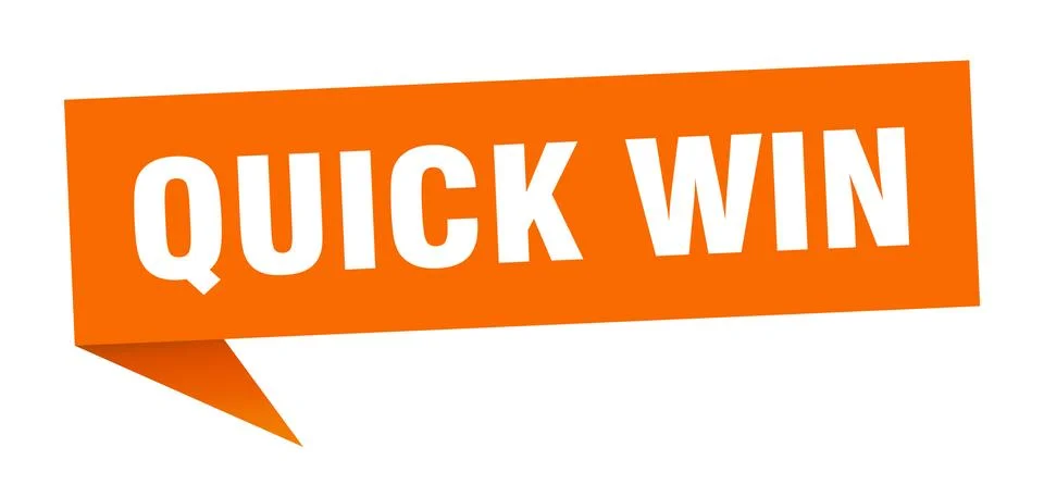 Quick win speech bubble. quick win ribbon sign. quick win banner Illustrazione stock