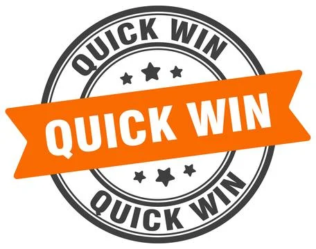 Quick win stamp. quick win label on transparent background. round sign Stock Illustration