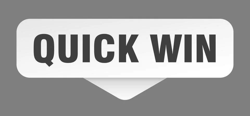 Quick win sticker. quick win sign isolated on gray background Stock Illustration