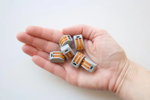 Quick wiring cable connectors for electrical installations. Stock Photos