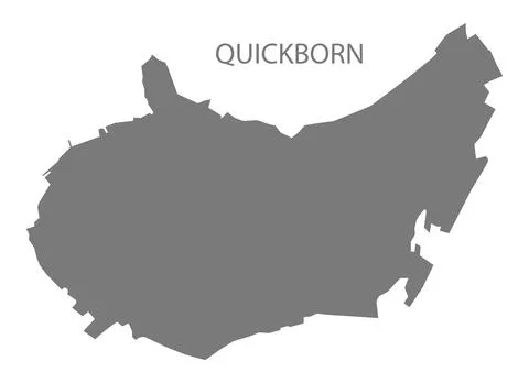 Quickborn German city map grey illustration silhouette shape Stock Illustration