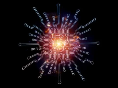 Quickening of Digital Processor Stock Illustration