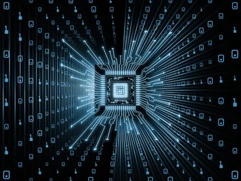 Quickening of Digital Processor Stock Illustration