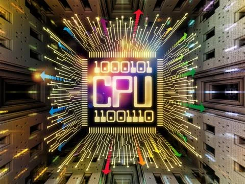 Quickening of Digital Processor Illustrazione stock