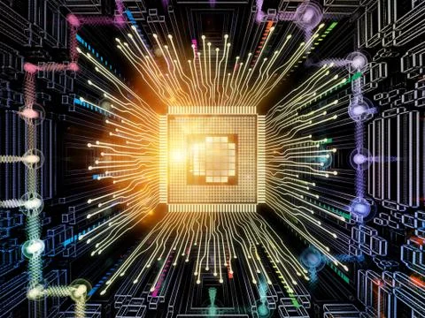 Quickening of Digital Processor Stock Illustration