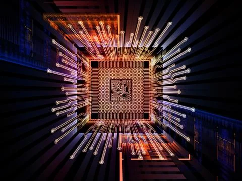 Quickening of Digital Processor 스톡 일러스트