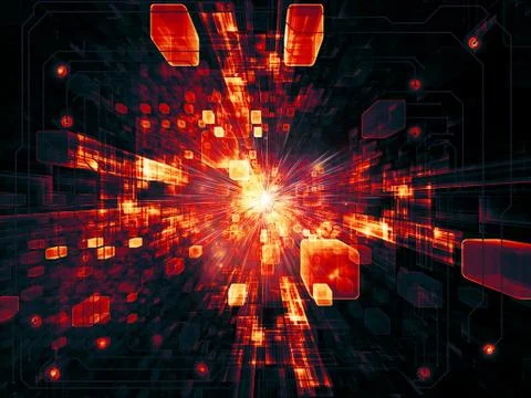 Quickening of Virtual Space Stock Illustration