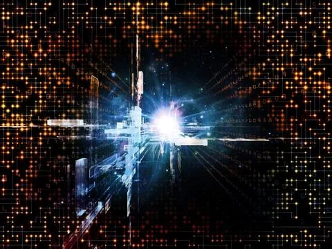 Quickening of Virtual Space Stock Illustration