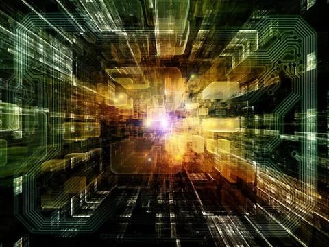 Quickening of Virtual Space Illustrazione stock