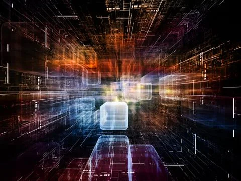 Quickening of Virtual Space Stock Illustration