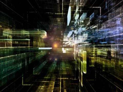 Quickening of Virtual Space Stock Illustration