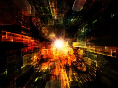 Quickening of Virtual Space Stock Illustration