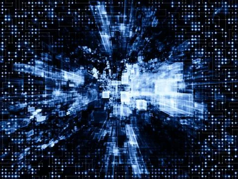 Quickening of Virtual Space Stock Illustration