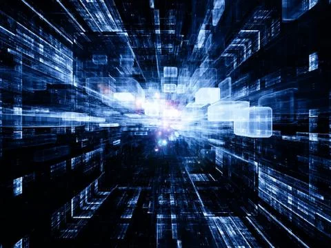 Quickening of Virtual Space Stock Illustration