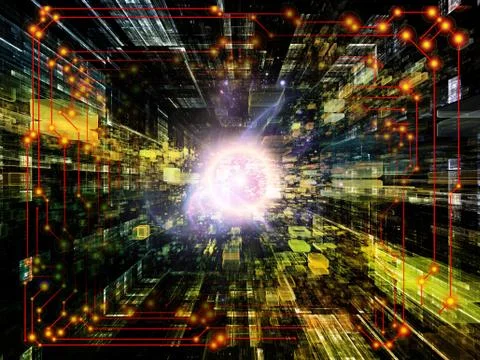 Quickening of Virtual Space 스톡 일러스트