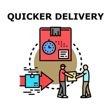 Quicker delivery service receiving package order Stock Illustration