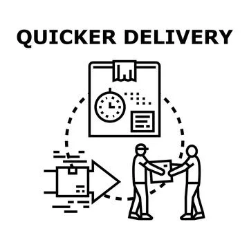 Quicker delivery service receiving package order Stock Illustration